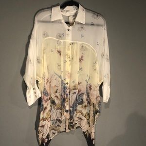 Denang Sheer Floral Blouse